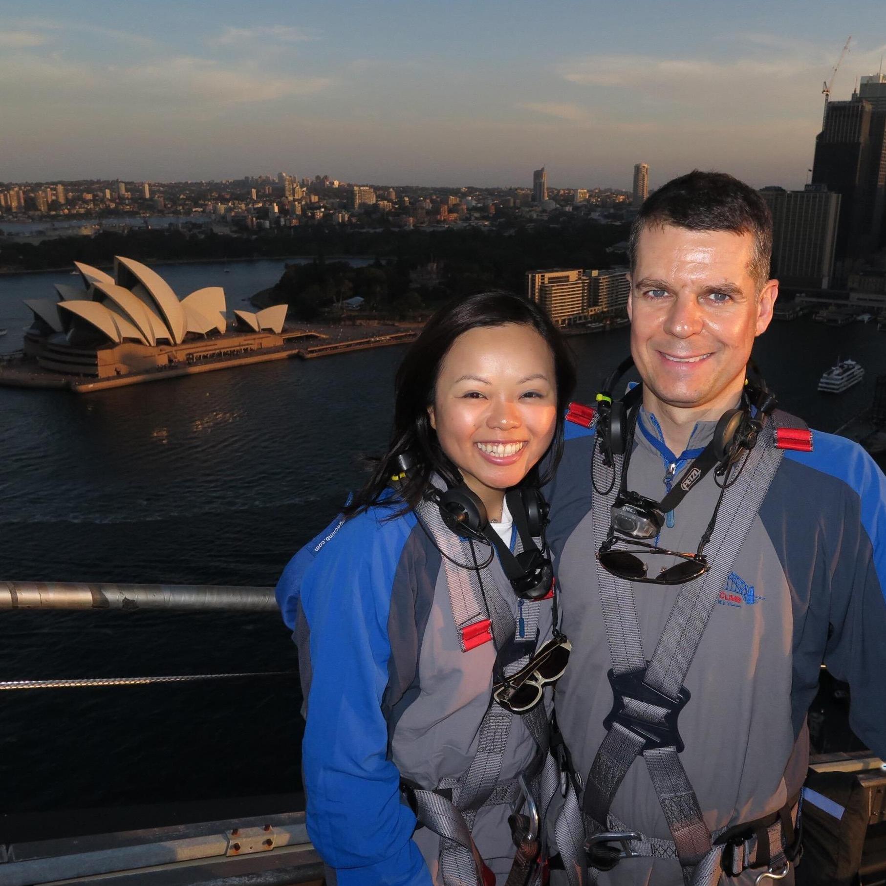 Climbing the Sydney Harbour Bridge on Chris' birthday (Oct-2018)