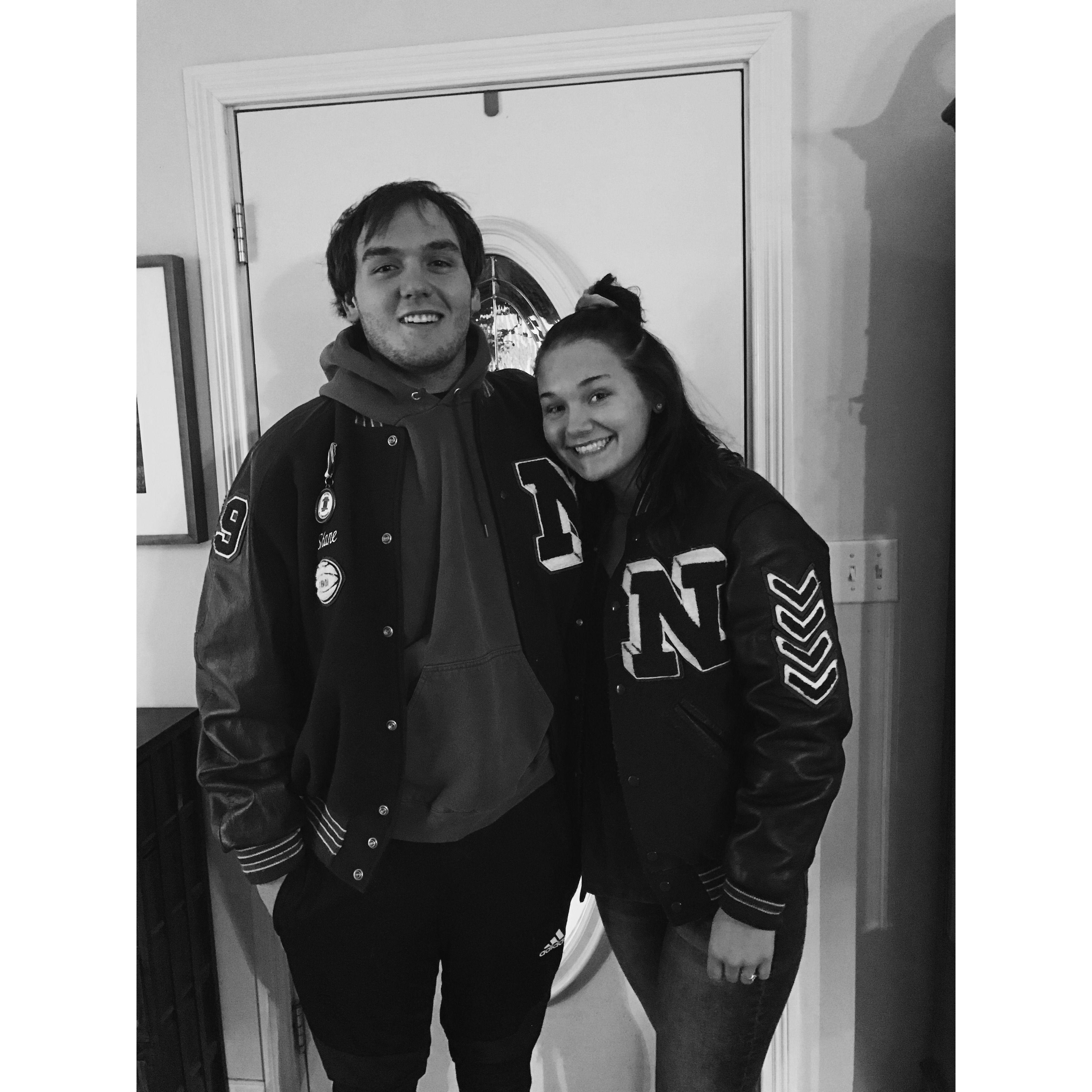 Matching THN letter jackets!