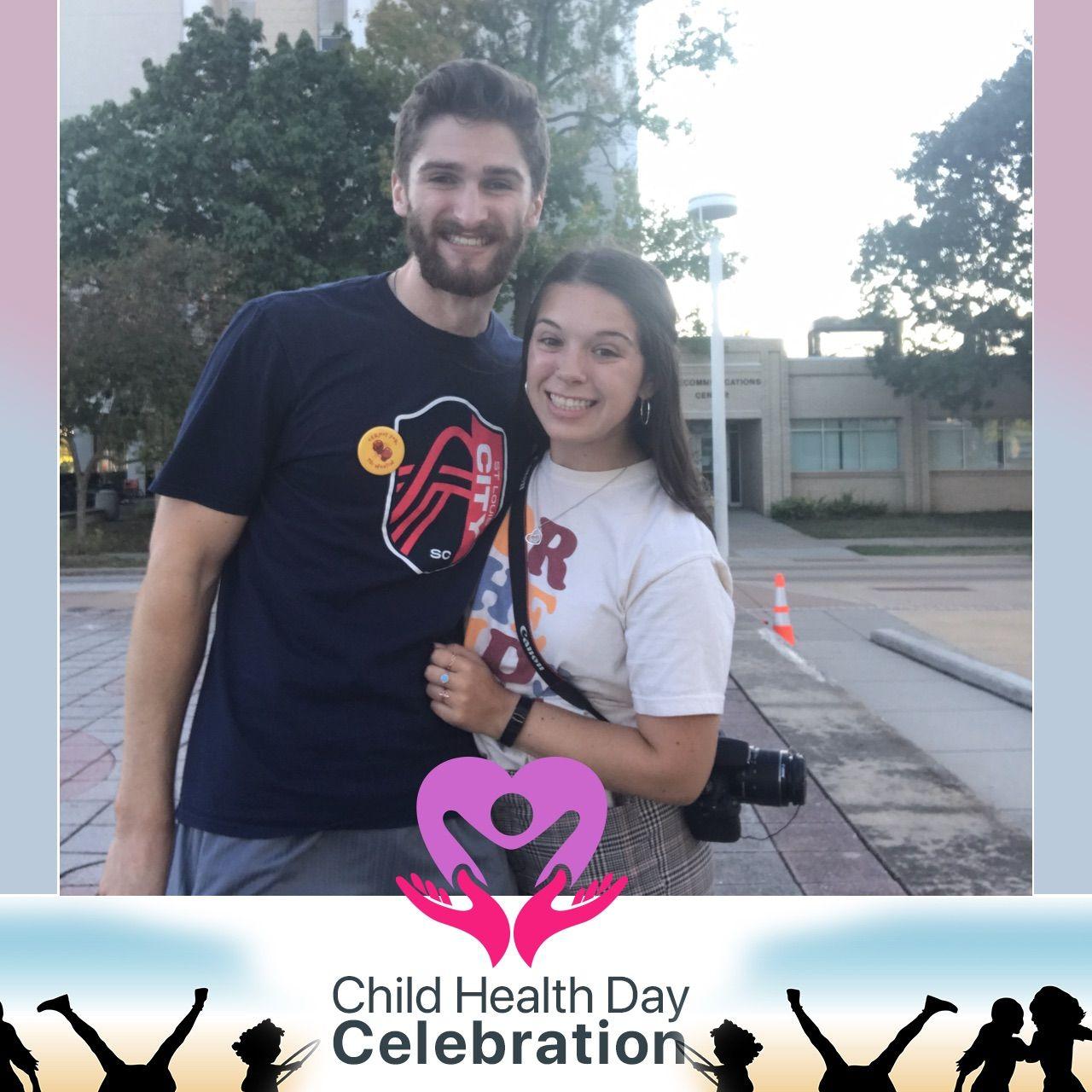 Jordan supporting Cela during her work on Dance Marathon in college