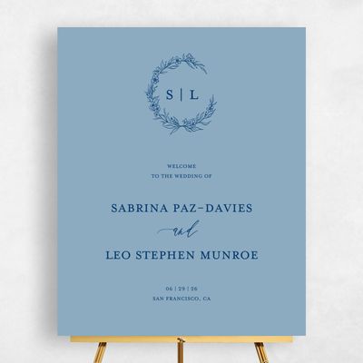 Dusty Blue Wedding Sign - Goundry Portrait