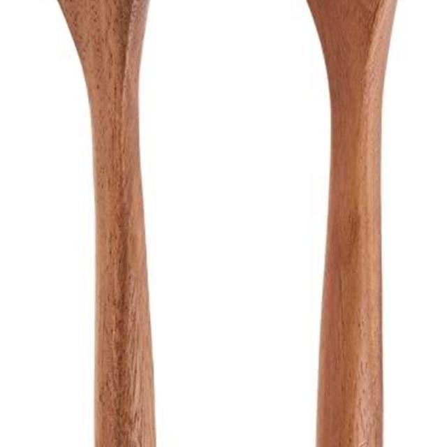 Lipper International Acacia Oblong Salad Servers, 12" Long, One Pair