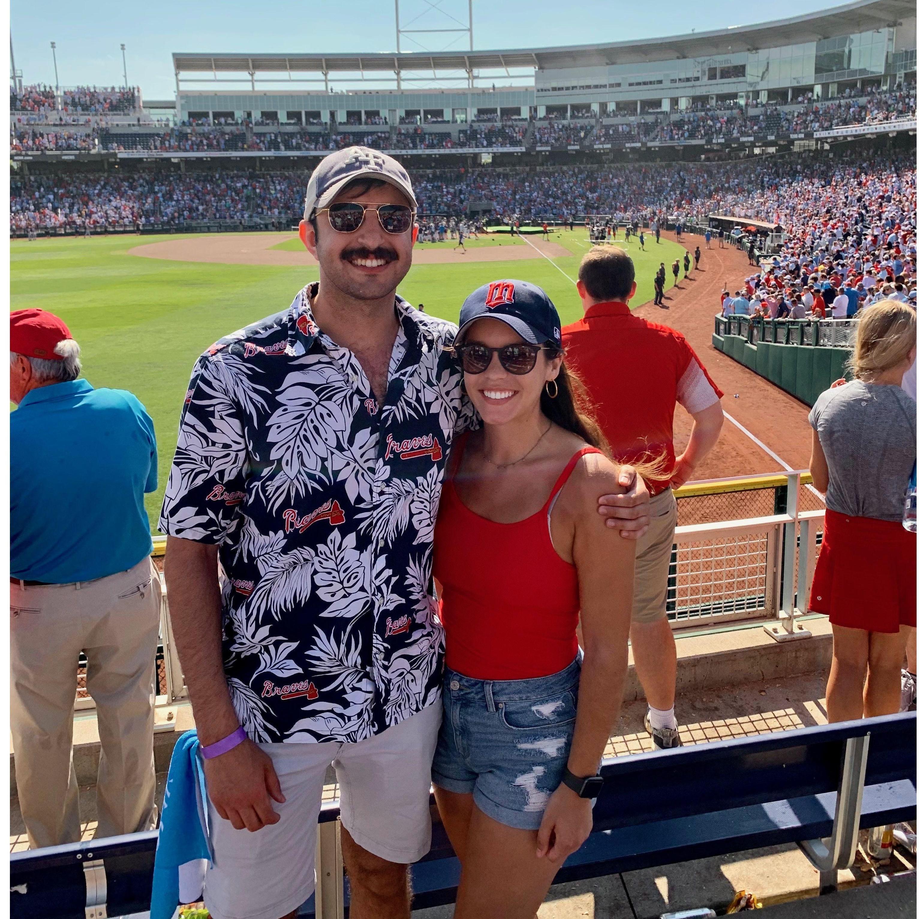 One of our first dates together - attending a College World Series game