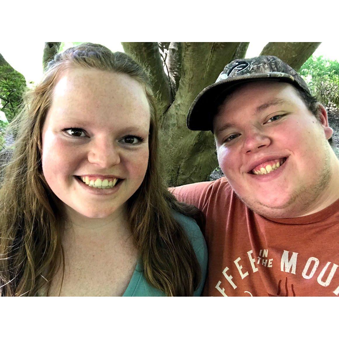 This a picture of us when we were touring the Biltmore's garden in North Carolina, on vacation with Andrew's family in 2019. It was truly an awesome place to see, we both highly recommend.