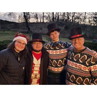 Family caroling, Christmas 2024.