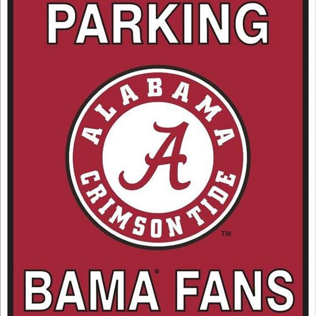 Alabama (Bama) Fans Reserved Parking Sign Metal 8 x 12 embossed