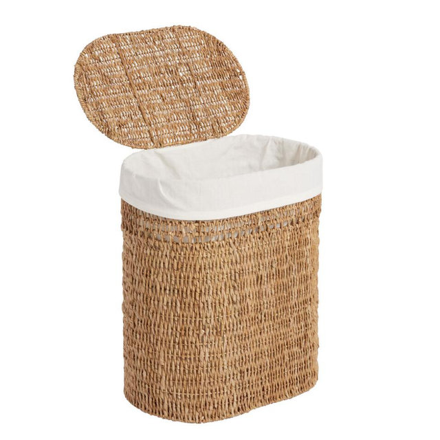 Salma Oval Seagrass Laundry Hamper with Liner