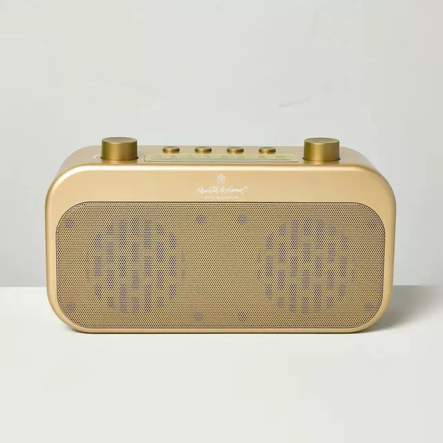 Portable Brass AM/FM Bluetooth Radio - Hearth & Hand™ with Magnolia