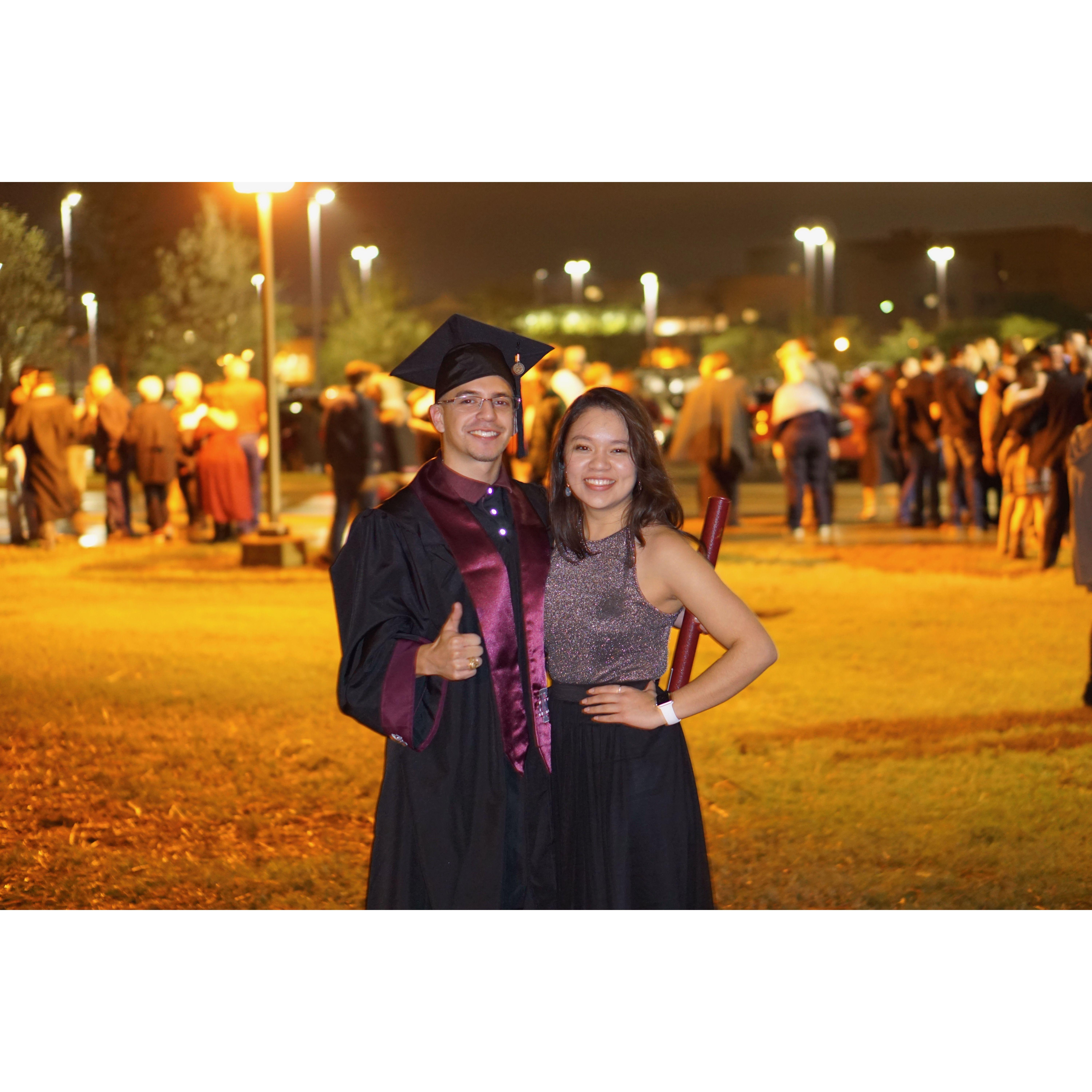 Then we graduated from college together...