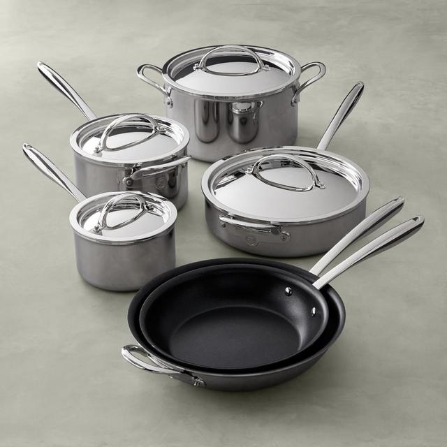 Williams Sonoma Signature Thermo-Clad™ Stainless-Steel Nonstick  10-Piece Cookware Set