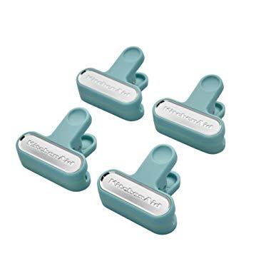 KitchenAid KE325OHAQA Classic Small Bag Clips, Set of 4, Aqua Sky