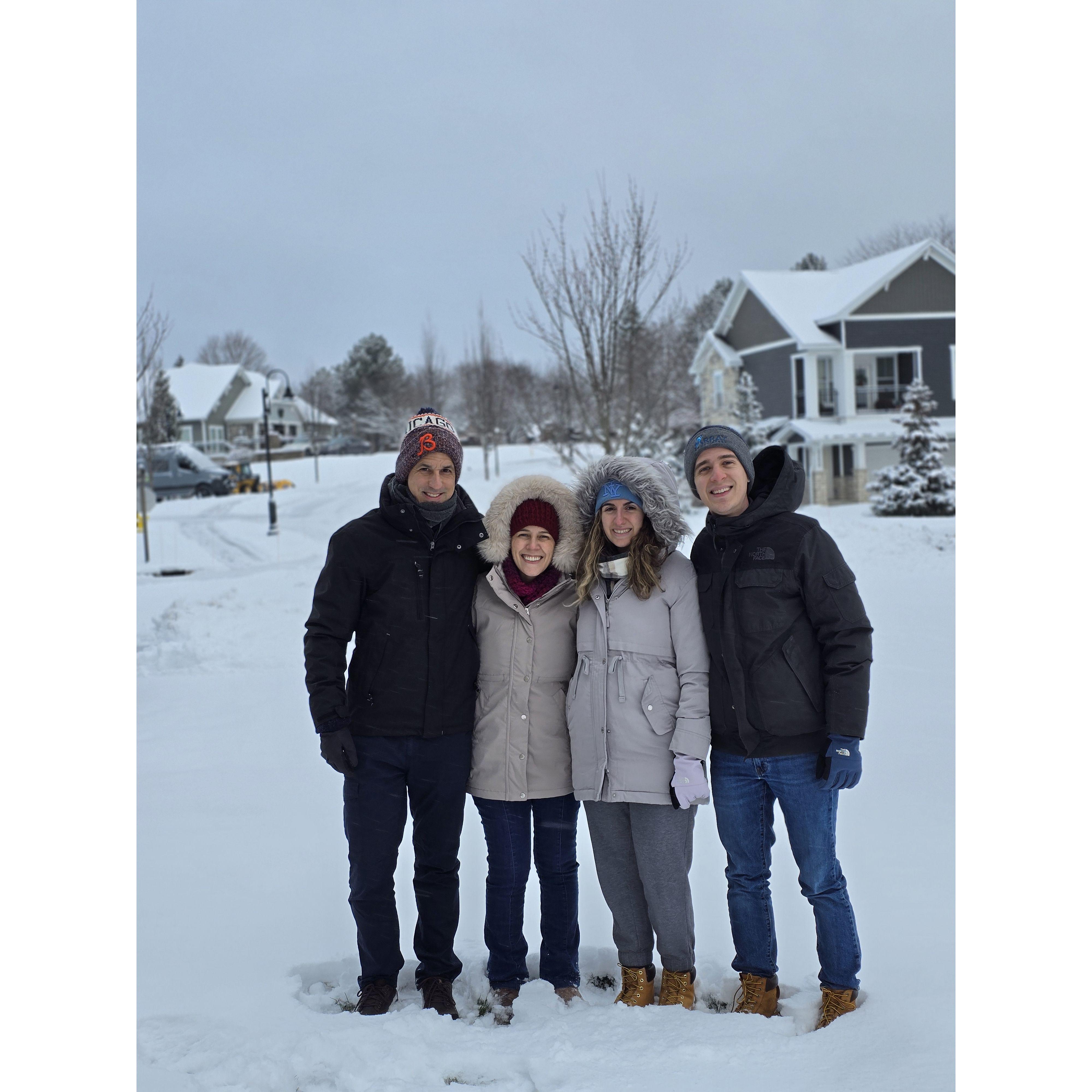 December 2024 - Snowy day in Grand Rapids with Pedro's family