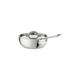 D3 Stainless 3-ply Bonded Cookware, Saucier with lid, 2 quart