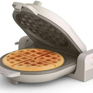 bella Flip-n-Store Waffle Maker with EverGood™ Ceramic Nonstick Coating, Fits-anywhere™ Kitchenware, Power Indicator Light, Cool Touch Handle & Cord Wrap, 7” Wide & 1" Deep Plates, 1000 Watt, Oatmilk
