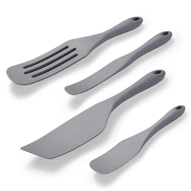 Tongjude Silicone Spurtle Set, Silicone Spatula Set, Heat Resistant Cooking Utensil for Nonstick Cookware, Serving，Baking, Whisking, Smashing, Scooping, Spreading, 4 Piece