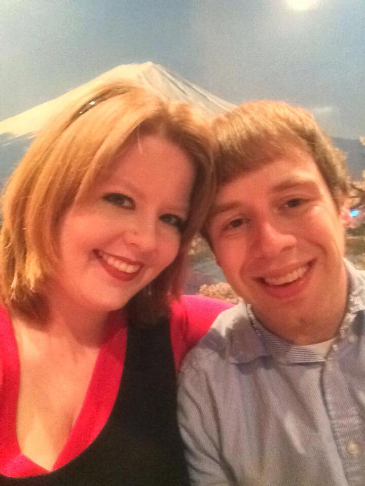 We’re smiling but oh man, our first V-day date was a disaster. The guy next to me had 5 Coors Lights with his dinner, crushing me further and further into Brandon’s lap.