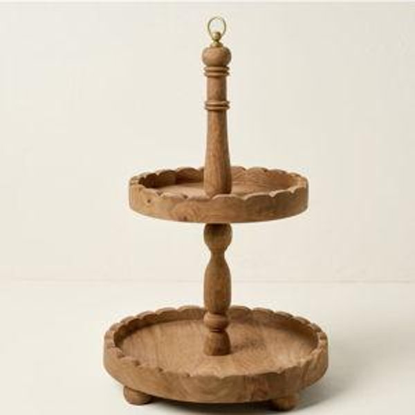 Antiqued Wood Tiered Riser