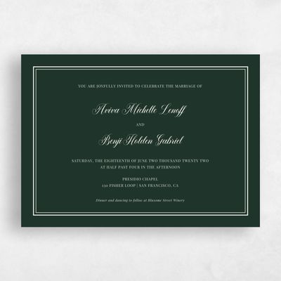 Forest, Green Wedding Invitation - Stauffer Classic