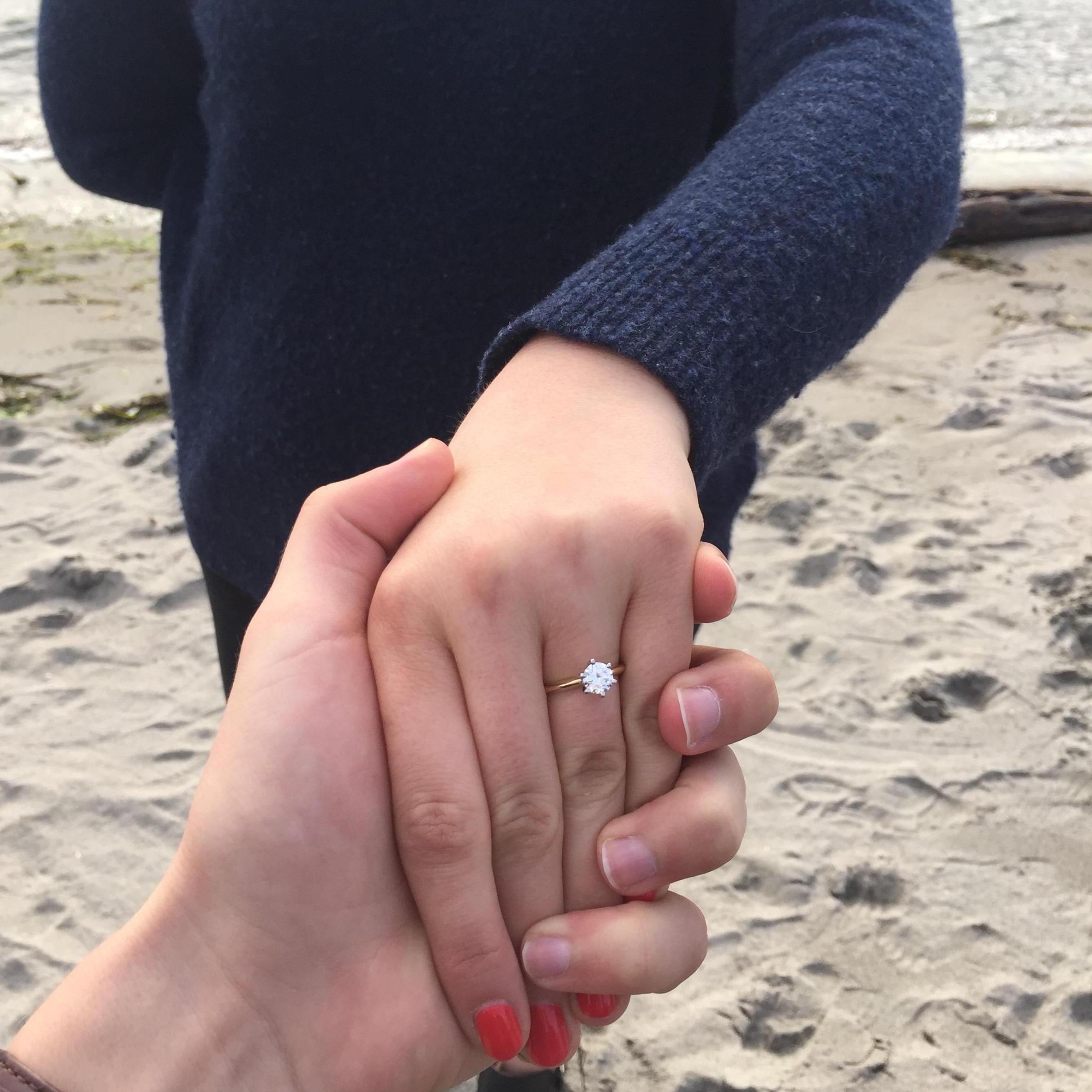 The proposal! Nate proposed to Taylor at the same site as their first date, Edmonds Beach.