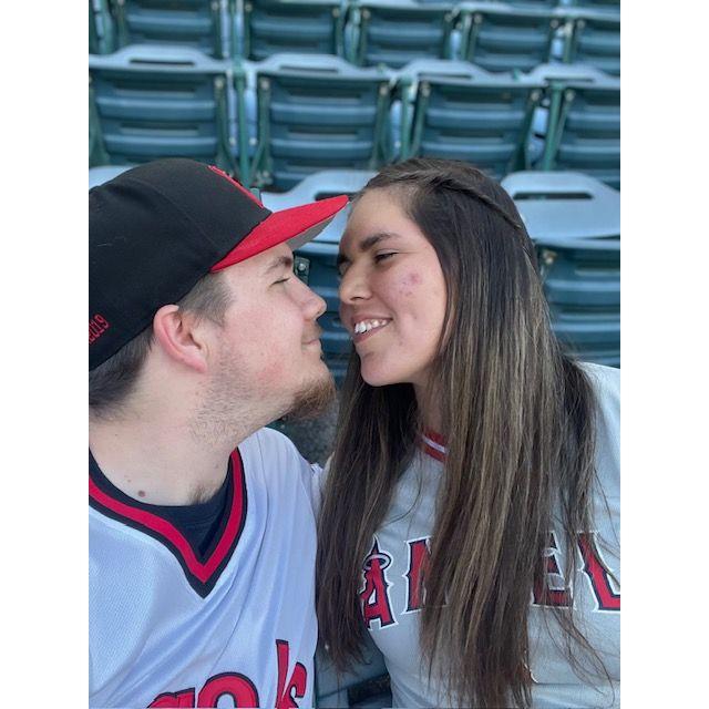 One of many photos of us at an Angel's game