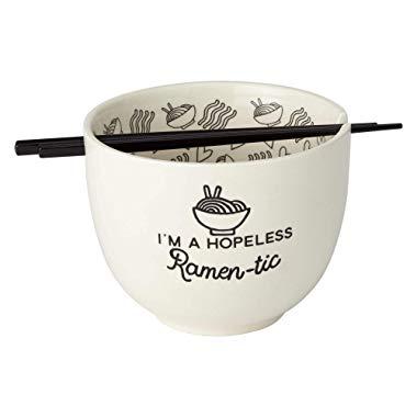 Enesco 6002424 Name is Mud “Ramen-Tic” Bowl, 5 Inches, White