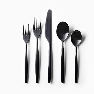 Sidney Flatware, 20-Piece, Black Satin