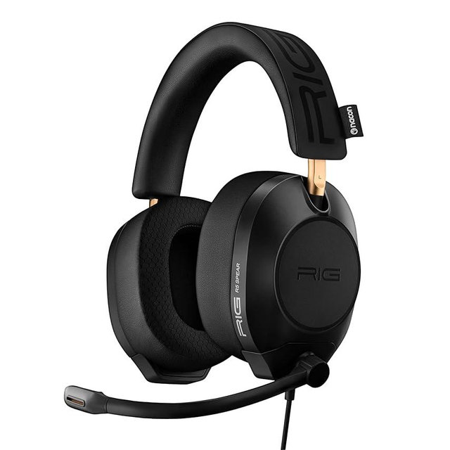 RIG R5 Spear MAX HD Wired Gaming Headset for PC, PS5, Xbox – 40mm GrapheneQ™ Drivers, Dolby Atmos 3D Audio, Detachable Mic, USB-C Audio DAC, Memory Foam Ear Cushions, 3.5mm