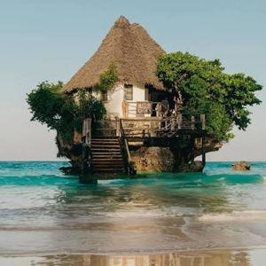 Dinner at The Rock in Zanzibar