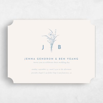 Blue Ticket Wedding Invitation - Prins Landscape
