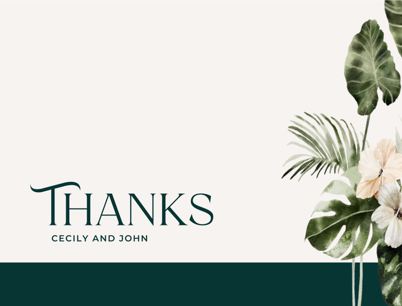 Katmai Landscape | Dark Emerald | Zola Thank You Cards