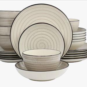 Stoneware Dinnerware Set - Service for 6 - Cream
