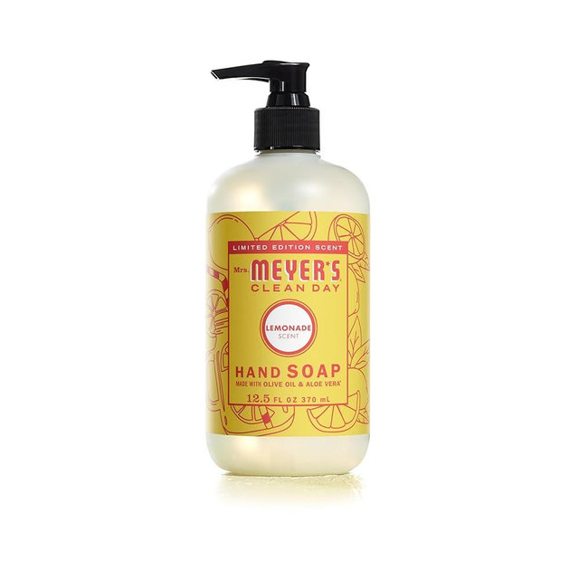 Mrs. Meyer's Clean Day Liquid Hand Soap, Cruelty Free and Biodegradable Hand Wash Formula Made with Essential Oils, Limited Edition Lemonade Scent, 12.5 oz Bottle