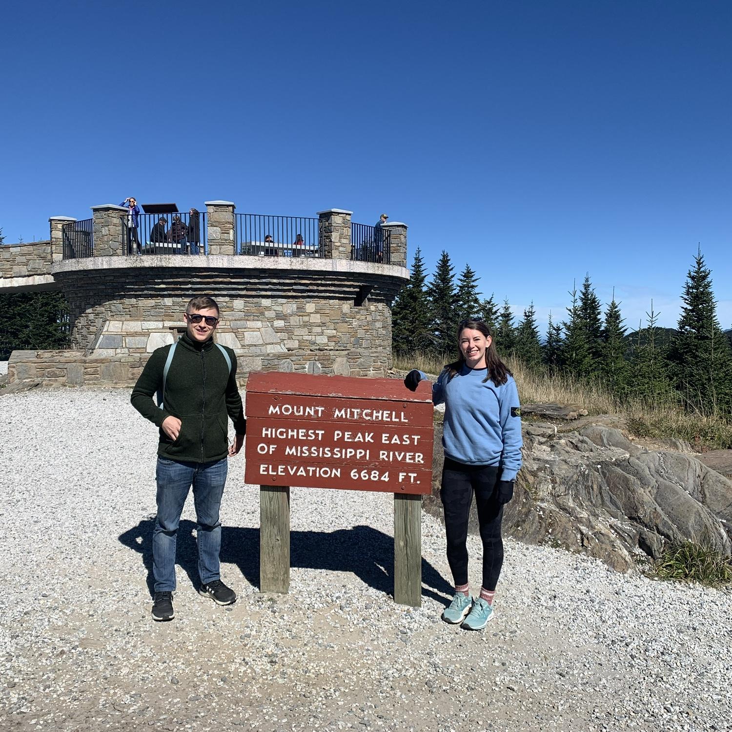 Climbing to the top of Mount Mitchell just outside of Asheville
