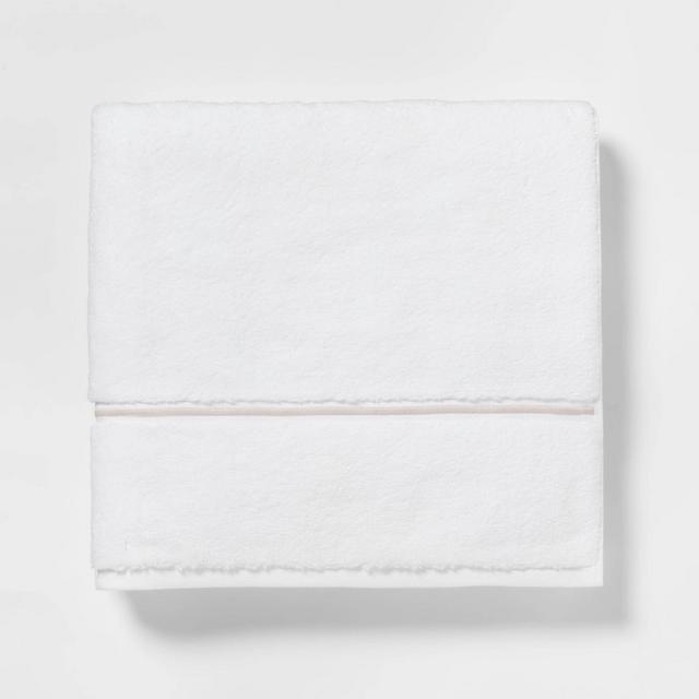 Spa Plush Bath Towel Light Gray Embroidered - Threshold™