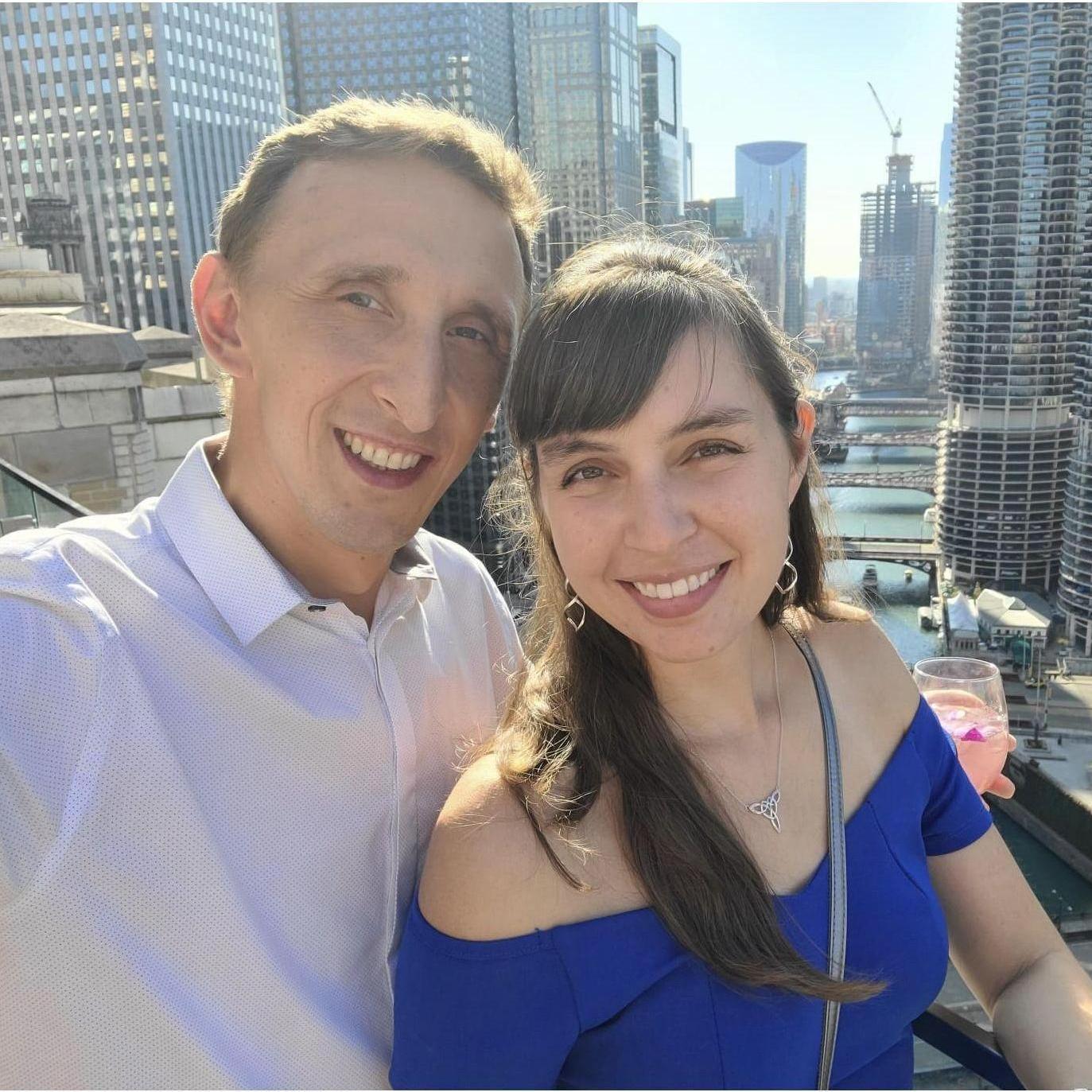 Drinks on the rooftop of London House hotel, downtown Chicago
September 2021