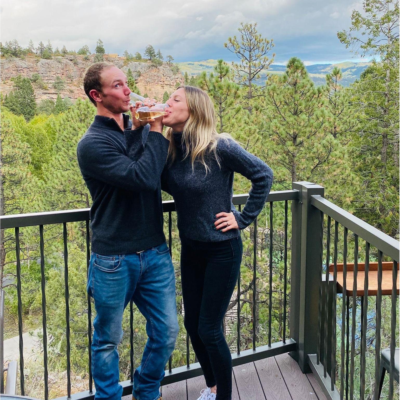 Toasting to our engagement. Durango, CO. October 2nd, 2021