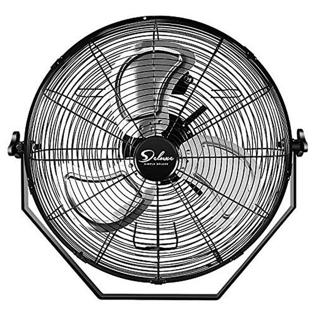 18 Inch Industrial Wall Mount Fan, 3 Speed Commercial Ventilation Metal Fan for Warehouse, Greenhouse, Workshop, Patio, Factory and Basement - High Velocity