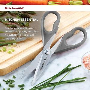 Kitchen Shears with Protective Sheath Durable Stainless Steel Scissors, Dishwasher Safe, Soft Grip Comfort Handle, 8.72 Inch, Gray