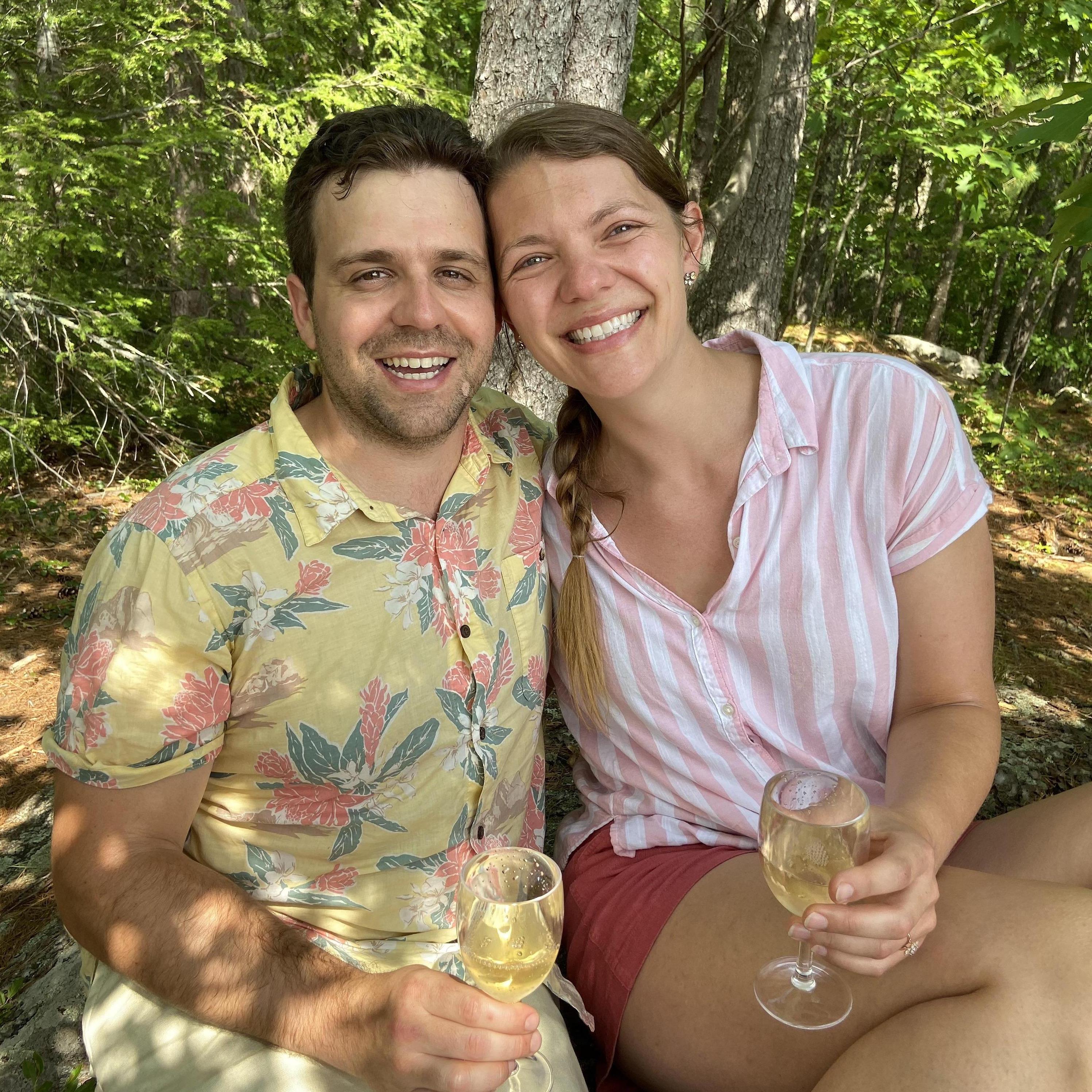 Atop Rattlesnake in Holderness, NH after Betsy said "yes"