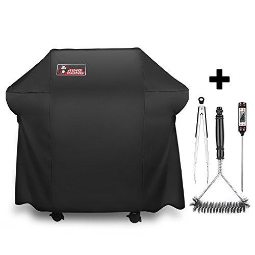 Kingkong Grill Cover 7106 Cover for Weber Spirit 200 and 300 Series Gas Grill Including Grill Brush,Tongs and Thermometer