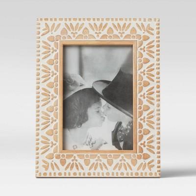 4" x 6" Carved Wood Frame White - Opalhouse™