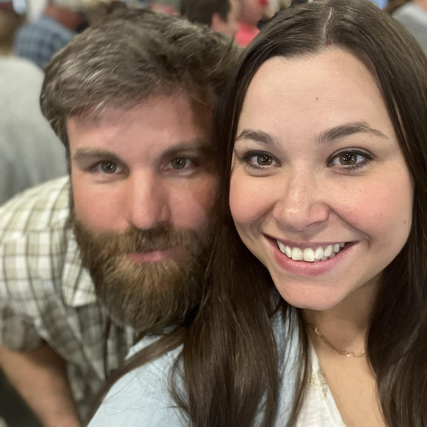 Claire and Rich at the 2023 Swansboro Rotary Oyster Roast creating a new annual tradition together. Rich, hopped up on steamed oysters, told Claire he loved her for the first time this day.