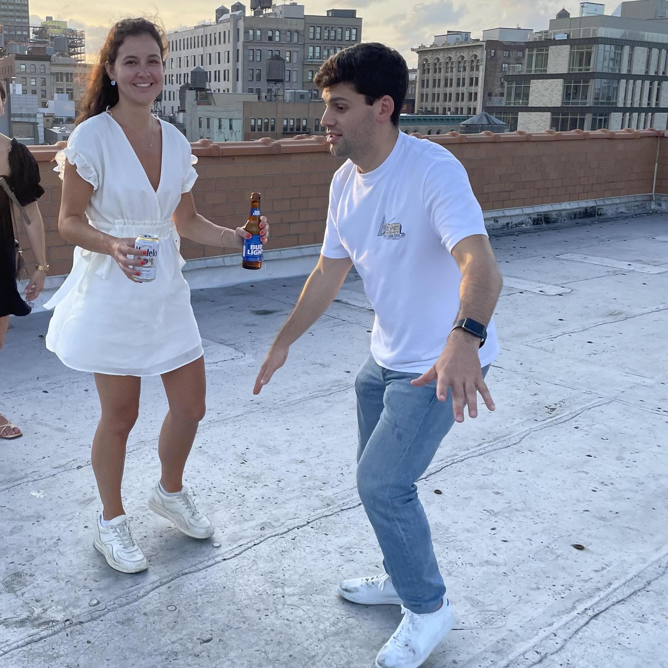 Dancing on our NYC roof!