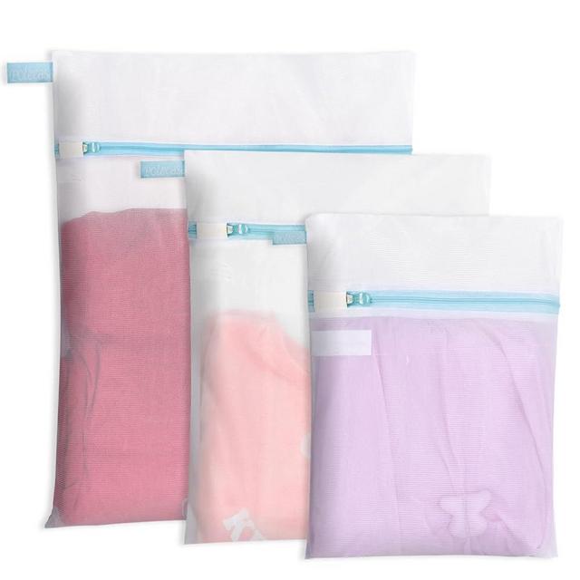 Polecasa 3 Pack Durable Fine Mesh Laundry Bags with Reinforced Zipper and Hanging Loop for Delicates (1 Large, 1 Medium, 1 Small)