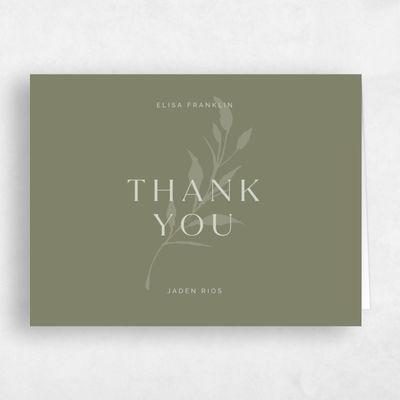 Khaki Green Wedding Thank You - Aneci Landscape