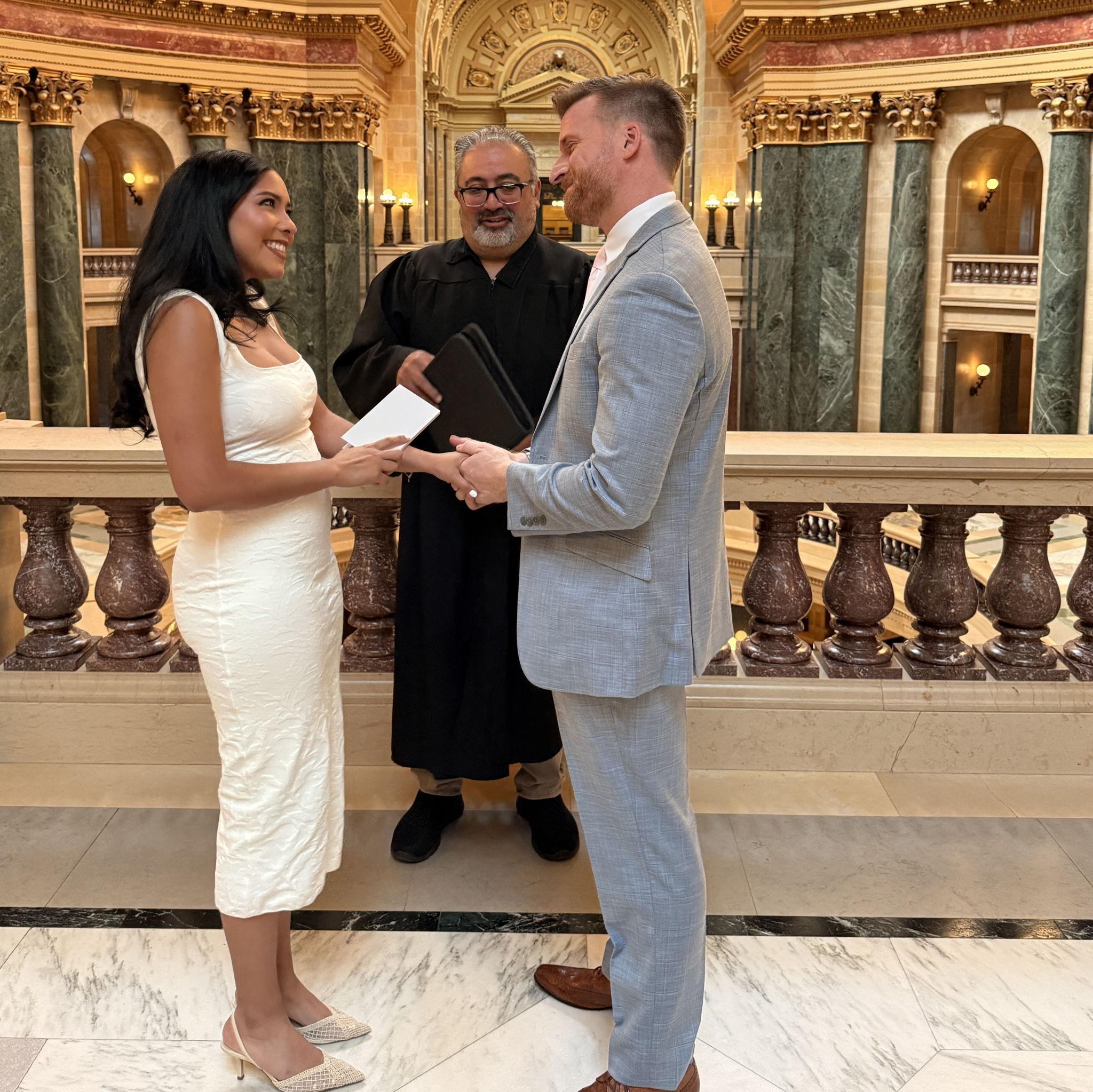 More photos from our civil wedding at the Capitol in Madison 🤍