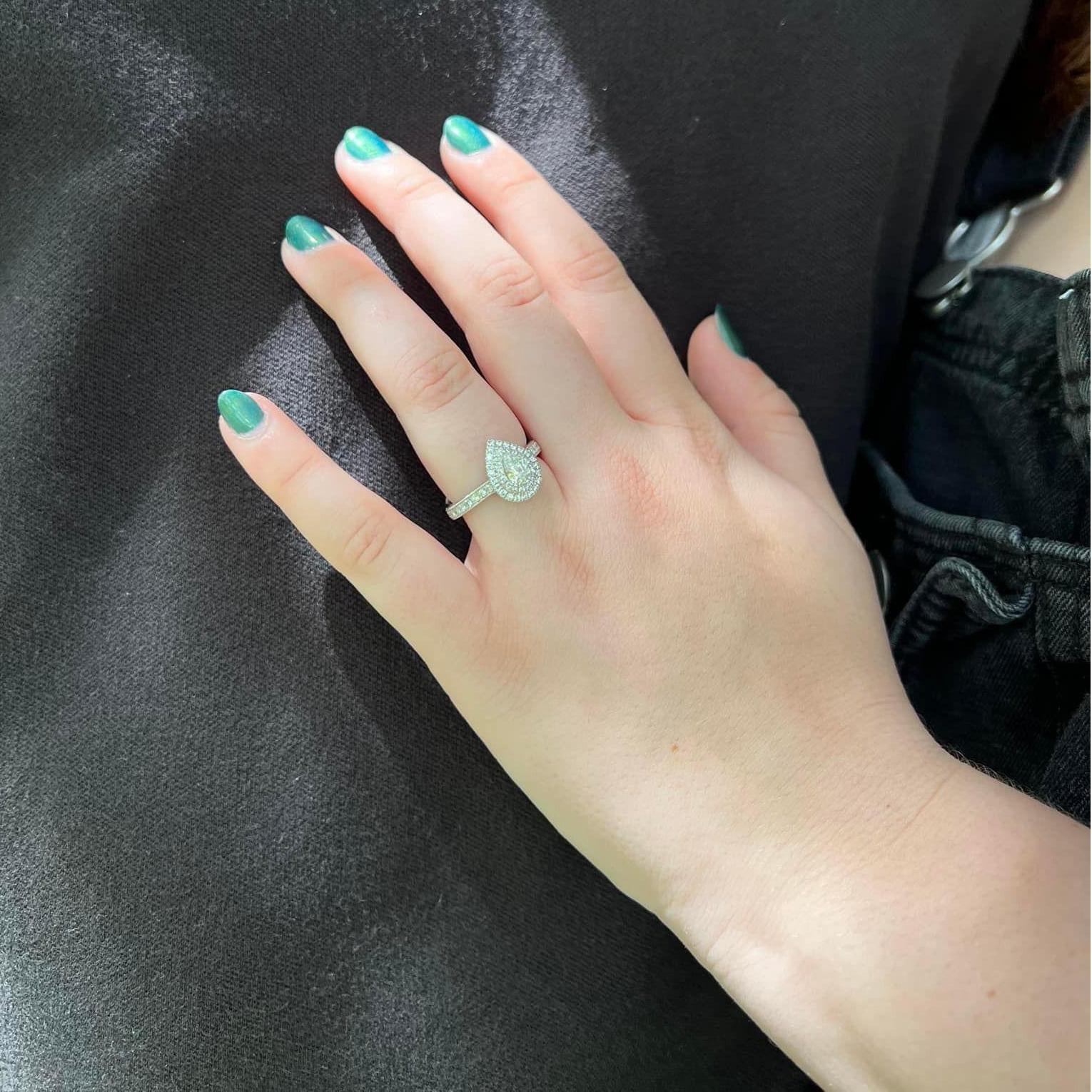 You can tell this was a surprise engagement because my nails were green!