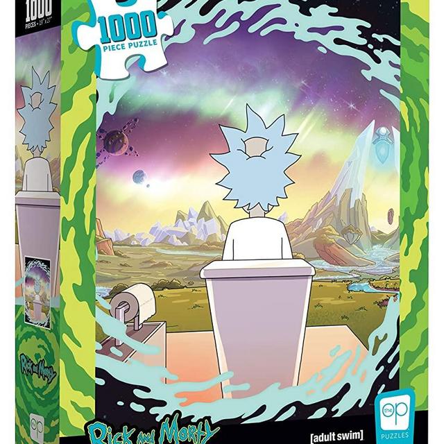 USAOPOLY Rick and Morty Shy Pooper 1000 Piece Jigsaw Puzzle | Officially Licensed Rick & Morty Merchandise | Collectible Puzzle Featuring Rick Sanchez | Rick and Morty Artwork