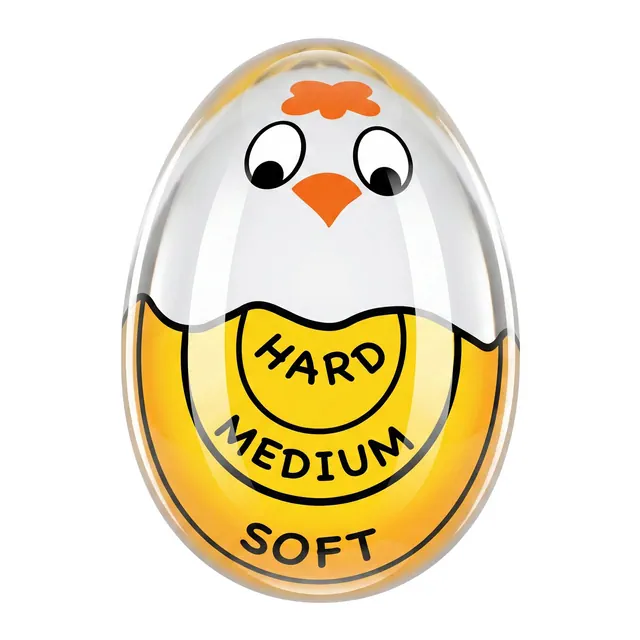 REGALWOVEN Egg Timer for Boiled Eggs, Color Changing Indicator Tells When Eggs Are Ready,Hard & Soft Boiled Eggs Yellow 2.2x1.6x1.3inch