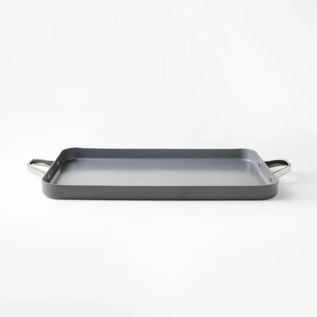Aluminum Ceramic Double Burner Griddle Pan Dark Gray - Figmint™