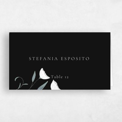 Black Wedding Place Card - Sinfonia